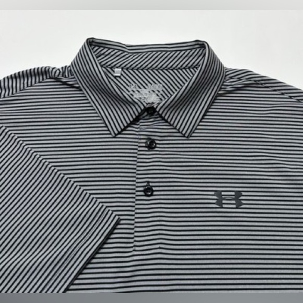 Under Armour striped Playoff polo